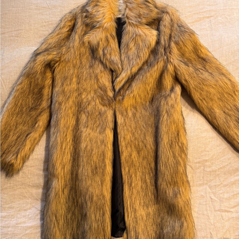 Unisex Faux Fur Long Coat (great for Burning Man,  Men's M, Women's XL)
